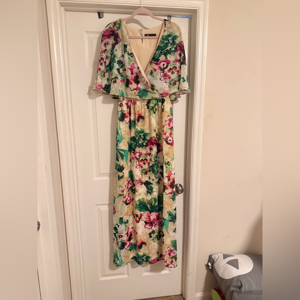 Leslie Fay Floral Print Maxi Dress